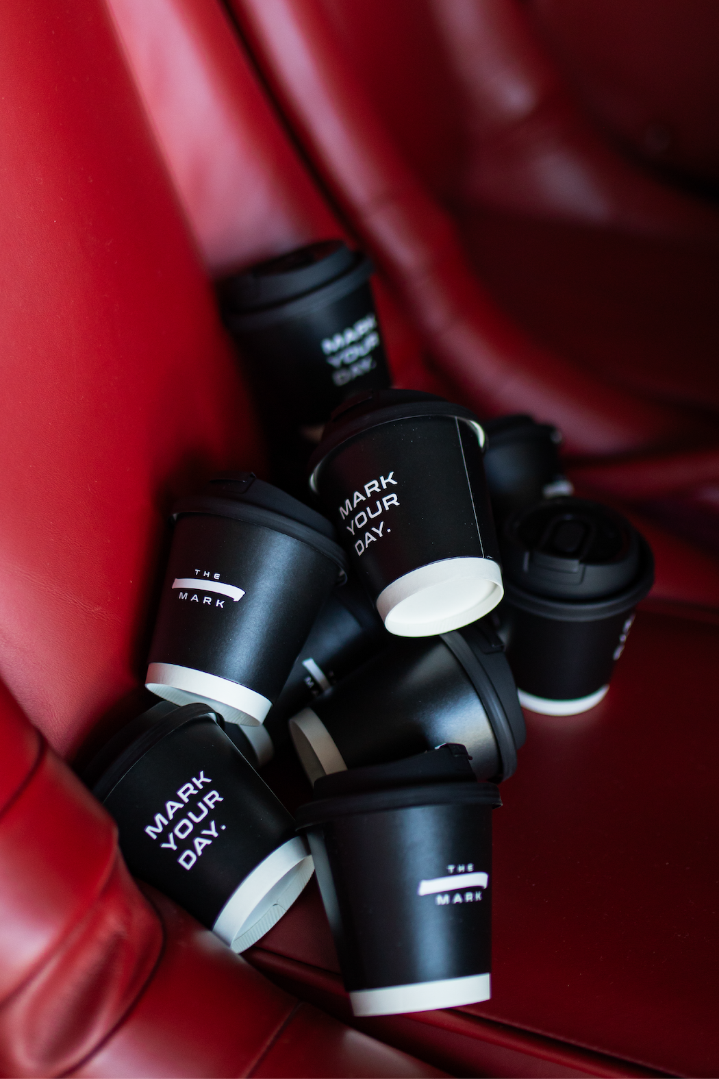 The Mark, branded takeaway cups
